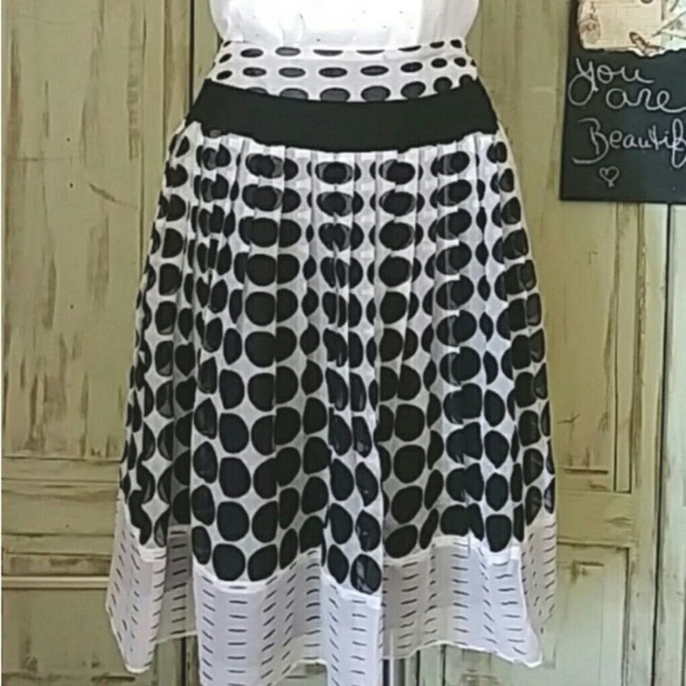 Alfani Skirt Flair Silk Polka Dot Womens 2 Petite - Picture 1 of 5